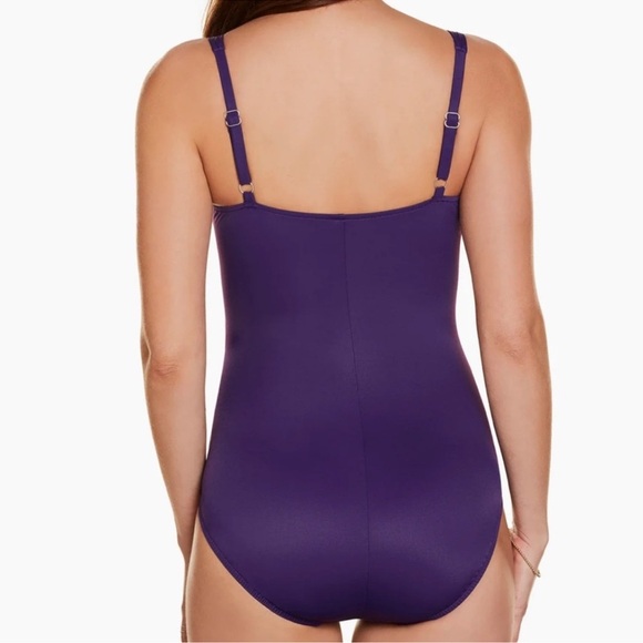 Trimshaper Chic Ruched Purple One Piece Swimsuit size 18 Shaper Sliming - Picture 12 of 12